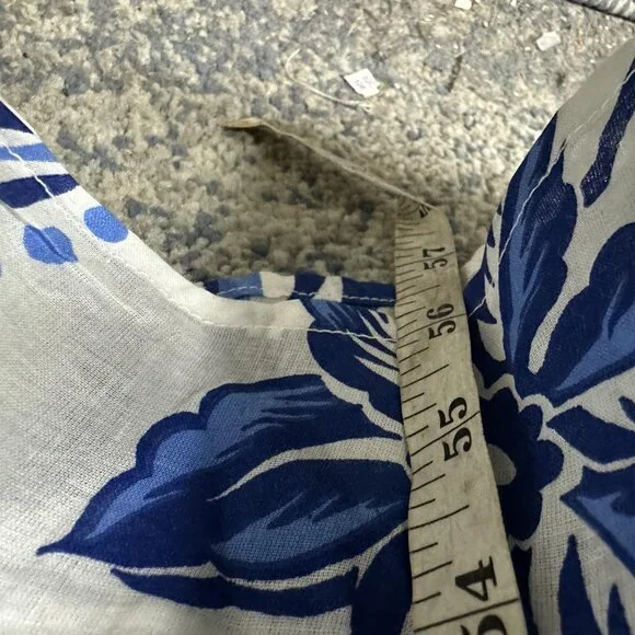 Haute Hippie Style Dress Womens Large Blue Floral Cotton Maxi Sundress Boho - Picture 2 of 6